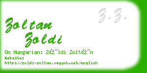 zoltan zoldi business card